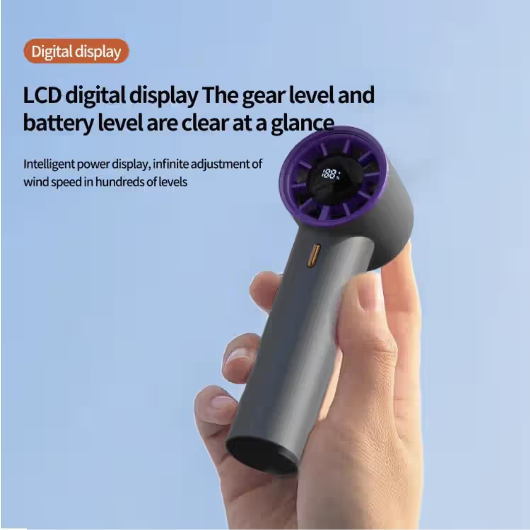 HX-F368 Smart Digital Display High Speed Handheld Fan